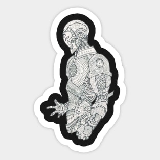 Robot in wonderland Sticker